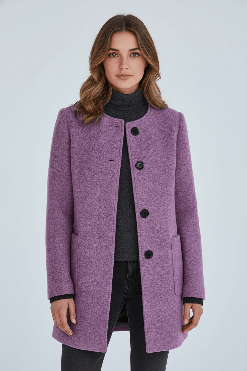 Tailored Wool Blend Short Coat — wool coat for women in beige