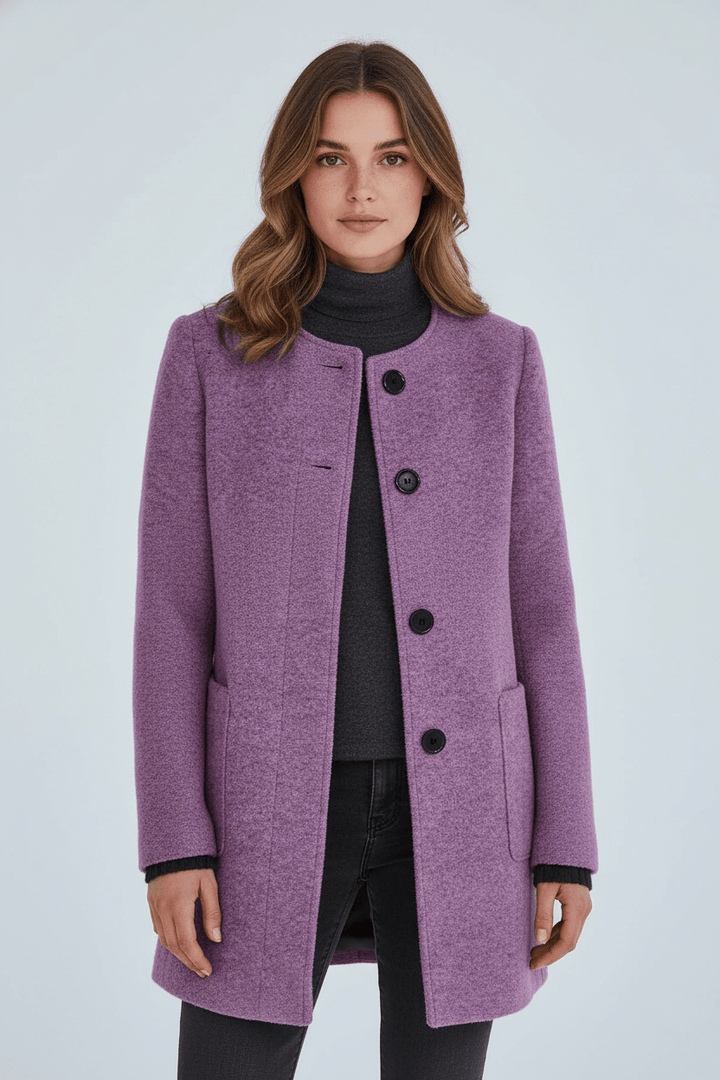 Tailored Wool Blend Short Coat — wool coat for women in beige