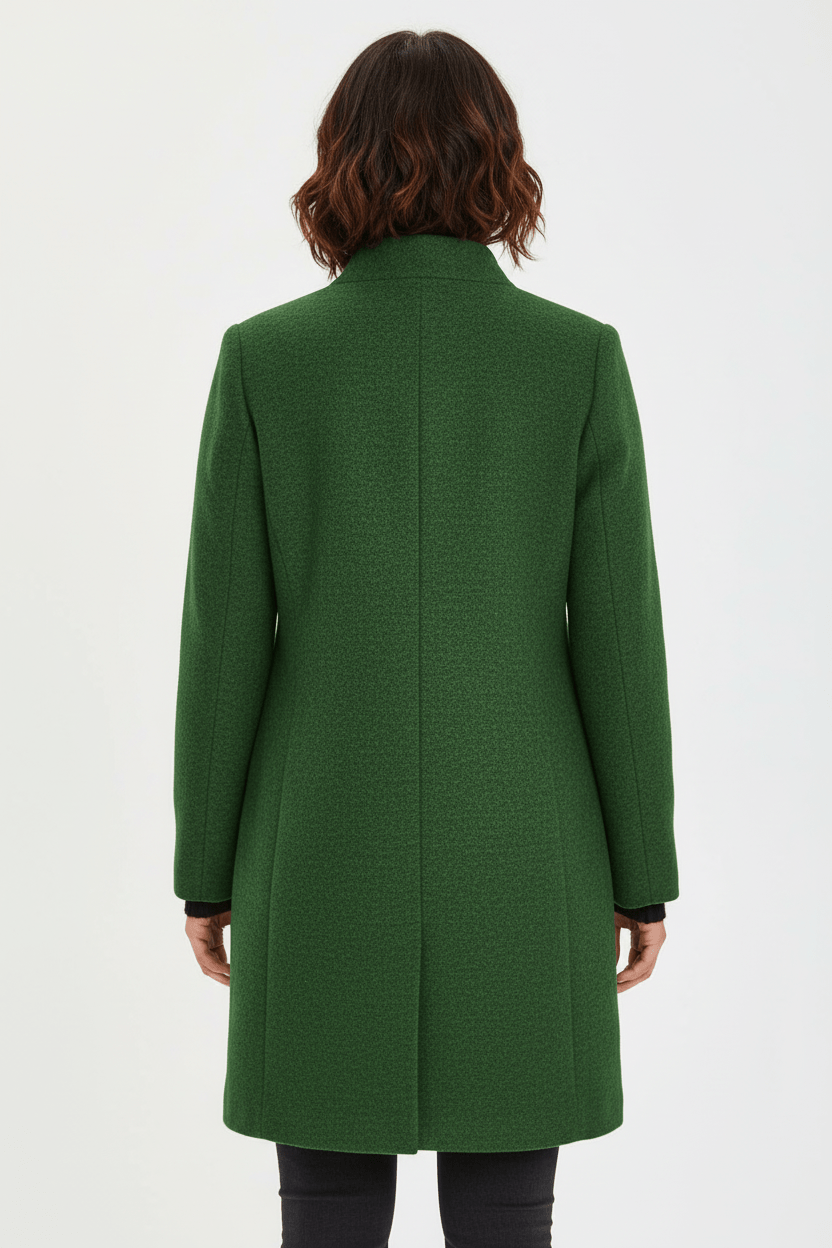 Tailored Wool Blend Short Coat — wool coat for women in yellow