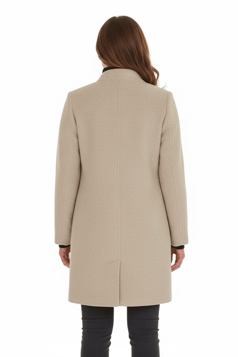 Tailored Wool Blend Short Coat — wool coat for women in grey