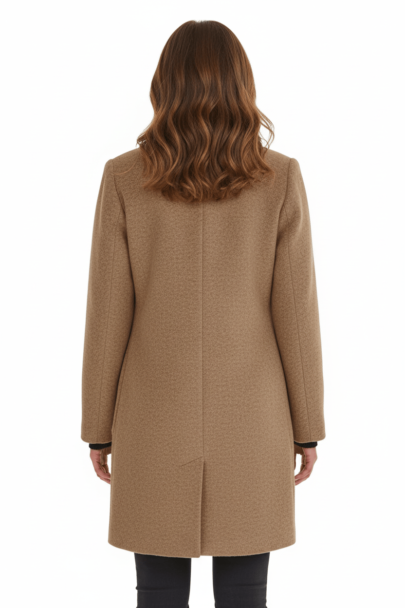 Tailored Wool Blend Short Coat — wool coat for women in blue