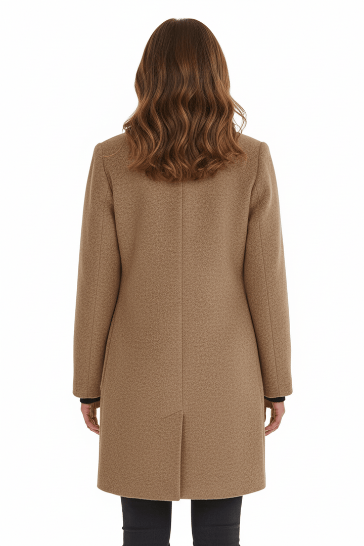 Tailored Wool Blend Short Coat — wool coat for women in blue