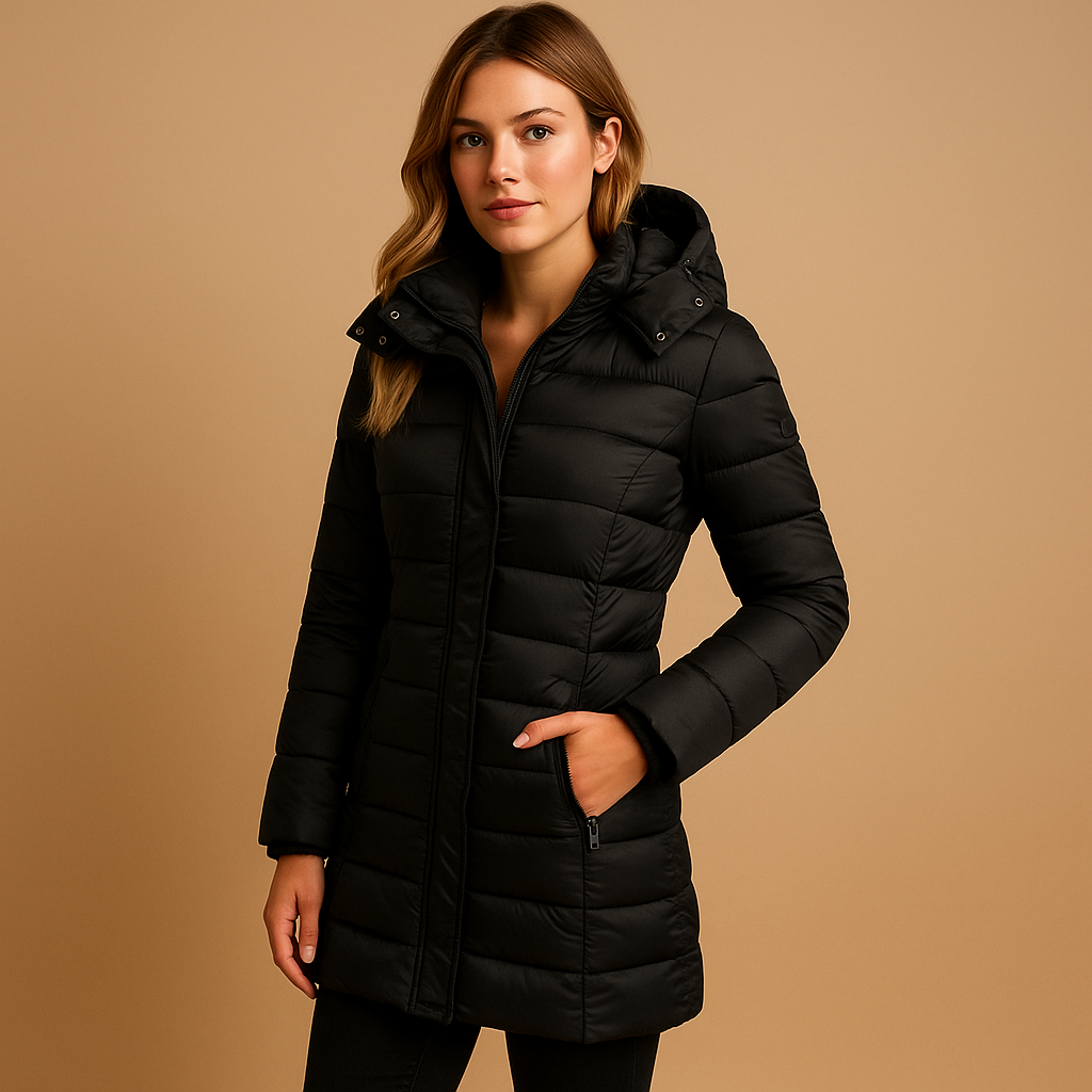Hooded Puffer Jacket Winter Coat — puffer jacket for women in black
