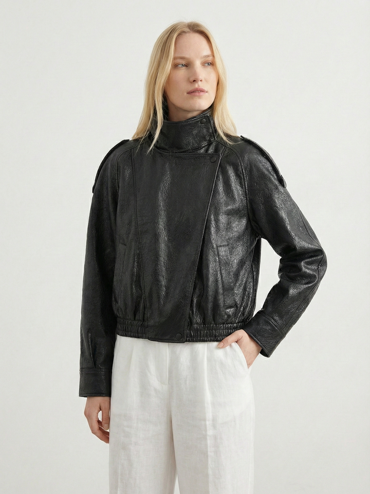 Structured Oversized Faux Leather Jacket for women - view 3