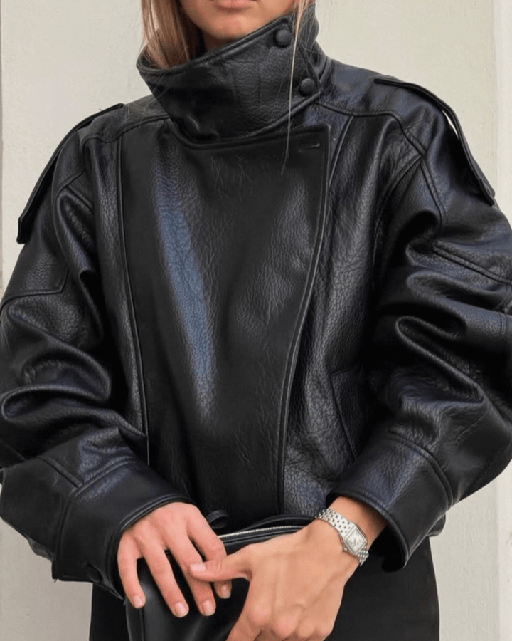 Structured Oversized Faux Leather Jacket for women - view 8