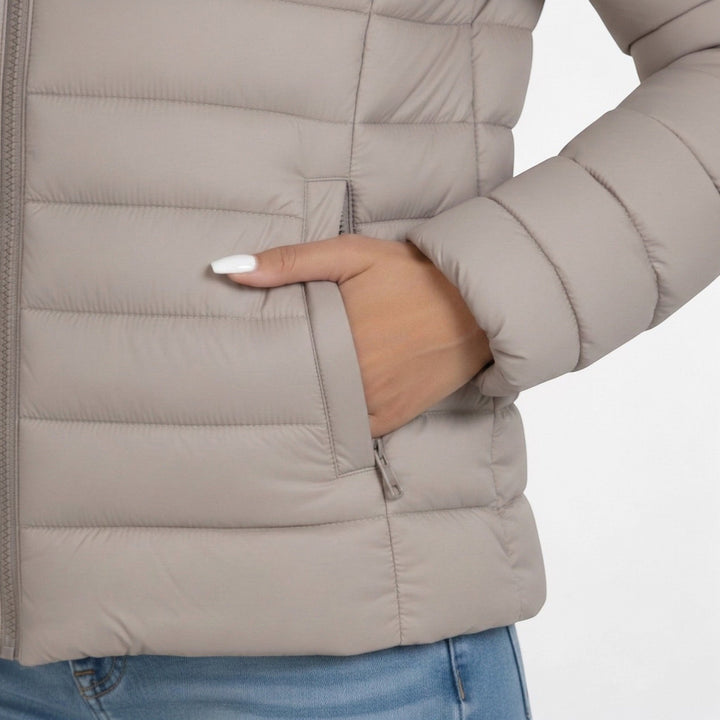 Célestine Lightweight Quilted Jacket Stand Collar Cropped for Women, view 3
