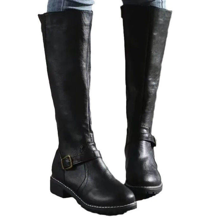 Estienne | Flat Knee High Riding Boots for Women - worn view