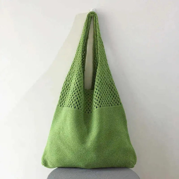 Bethanie | Mesh Knit Shoulder Tote Bag for Women - strap detail