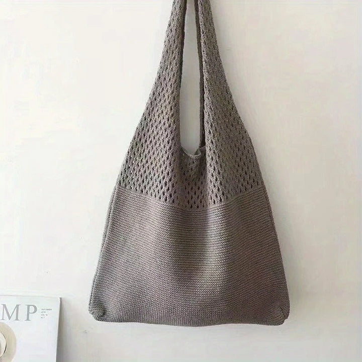 Bethanie | Mesh Knit Shoulder Tote Bag for Women - close-up