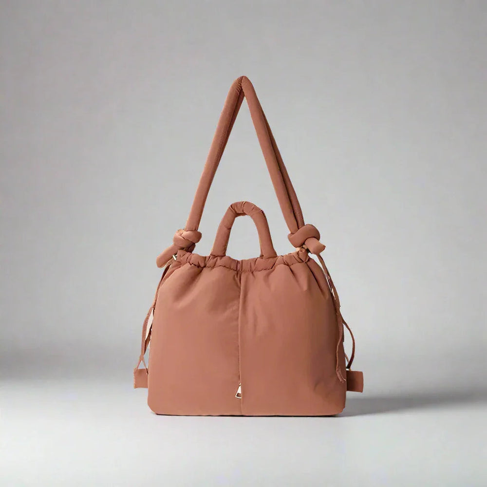 Isaure | Padded Drawstring Tote Bag for Women - front view