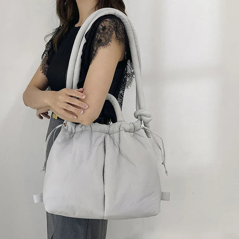 Isaure | Padded Drawstring Tote Bag for Women - back view