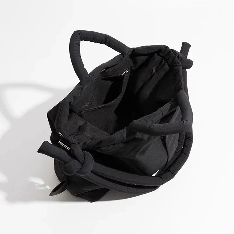 Isaure | Padded Drawstring Tote Bag for Women - close-up