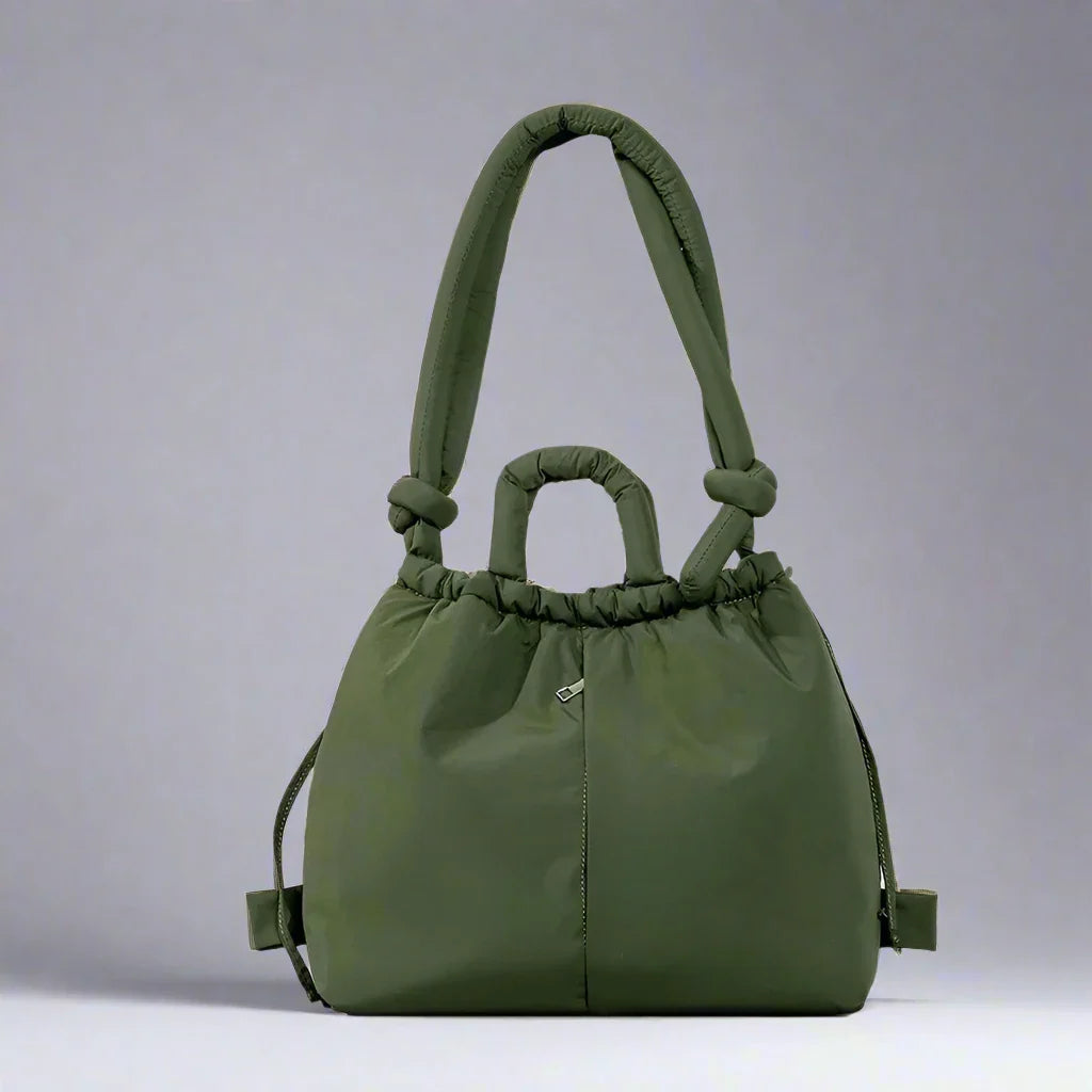 Isaure | Padded Drawstring Tote Bag for Women - side view