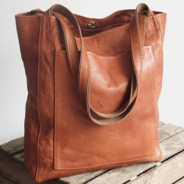 Lorraine | Leather Tote Bag for Women - front view