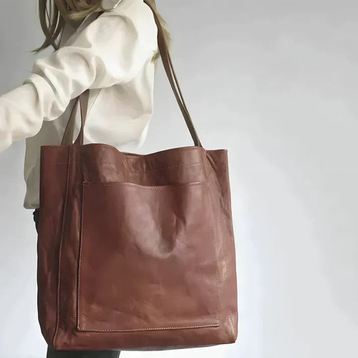 Lorraine | Leather Tote Bag for Women - detail view