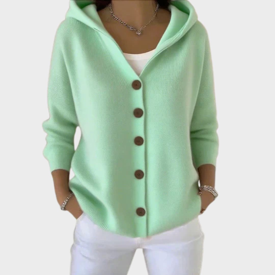 Katrine Timeless Long Cardigan Knitted Open Front for Women, view 1