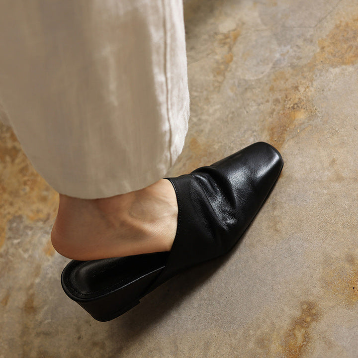 Soft Square Toe Mules — women's mules in warm camel