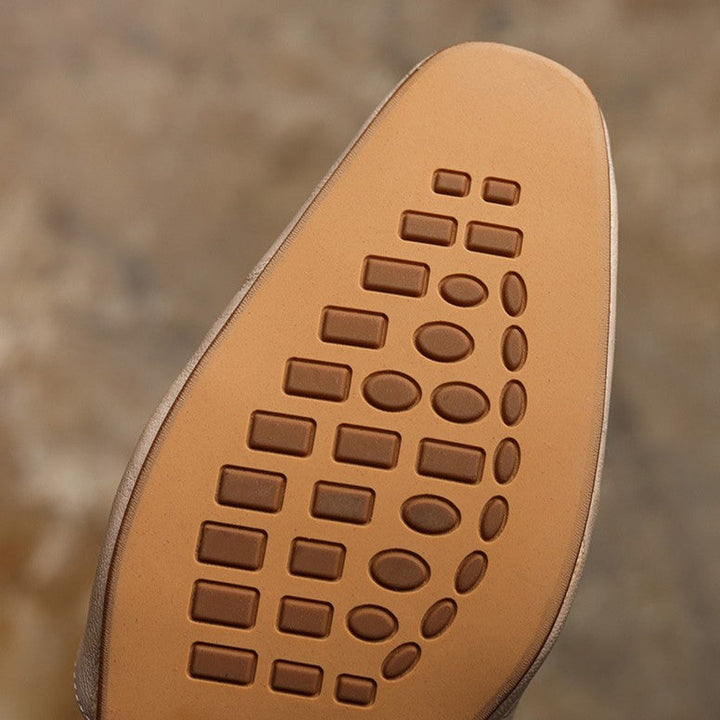 Square Toe Leather Mules — women's mules in soft oat