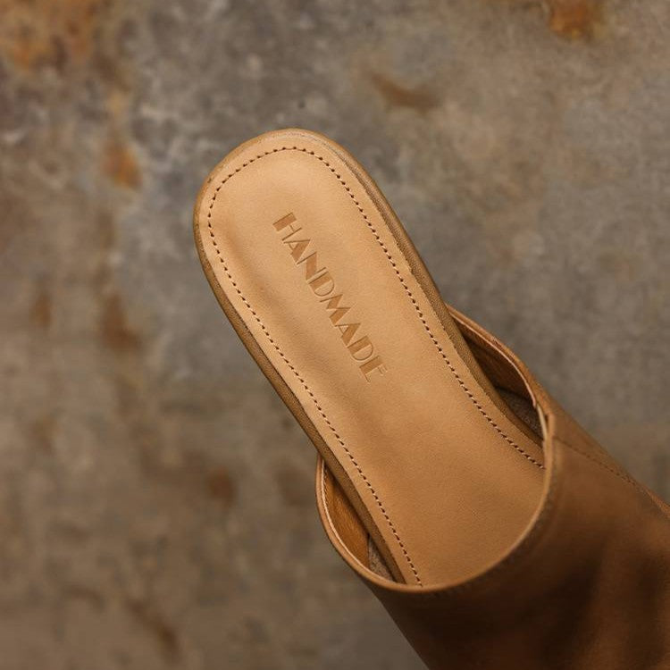 Soft Square Toe Mules — women's mules in warm camel