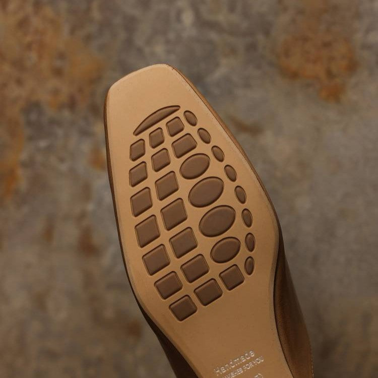 Soft Square Toe Mules — women's mules in warm camel