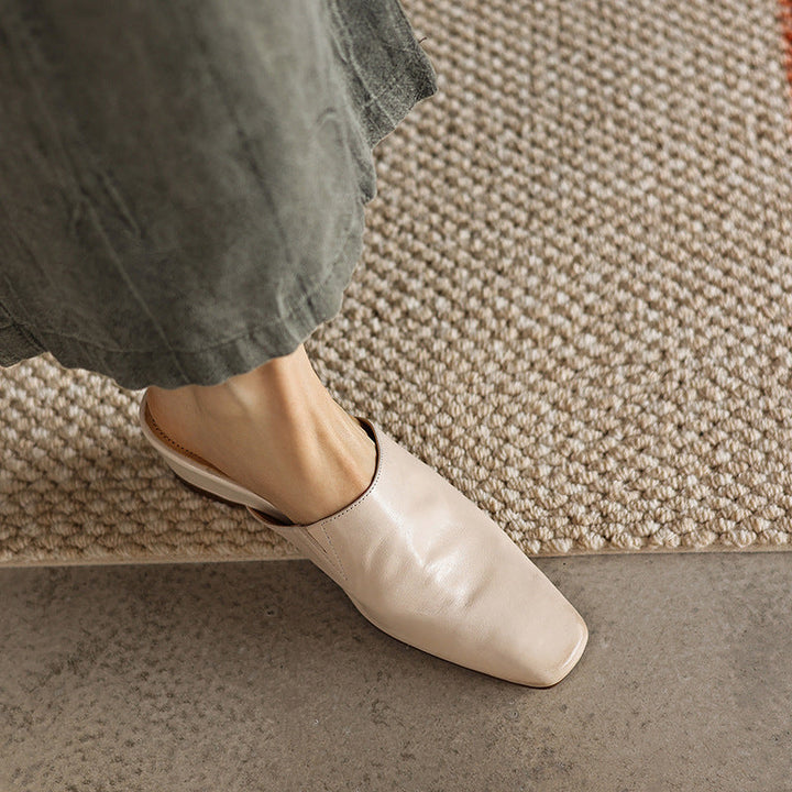 Soft Square Toe Mules — women's mules in warm camel