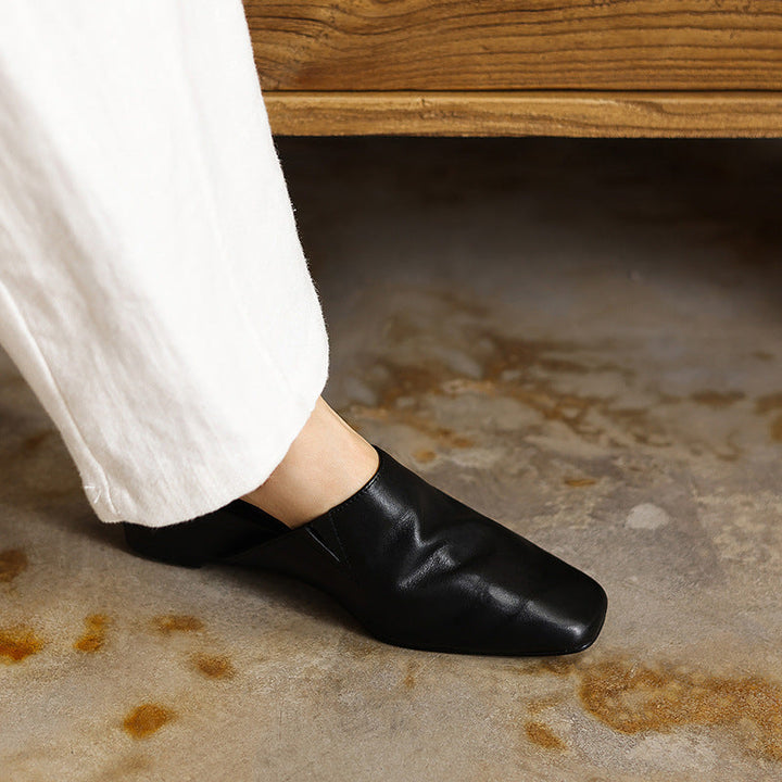 Soft Square Toe Mules — women's mules in warm camel