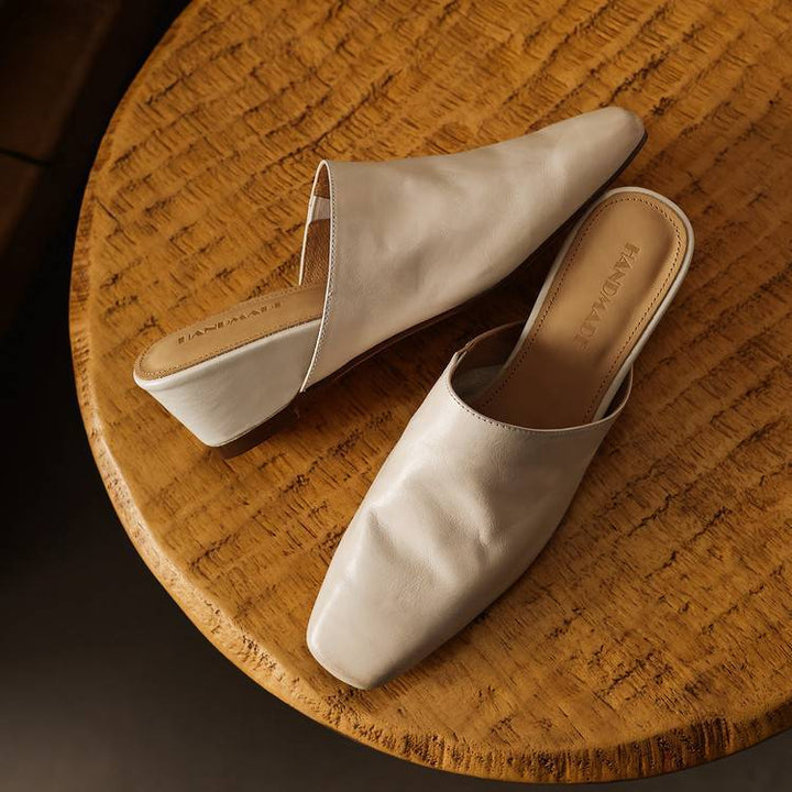 Soft Square Toe Mules — women's mules in warm camel