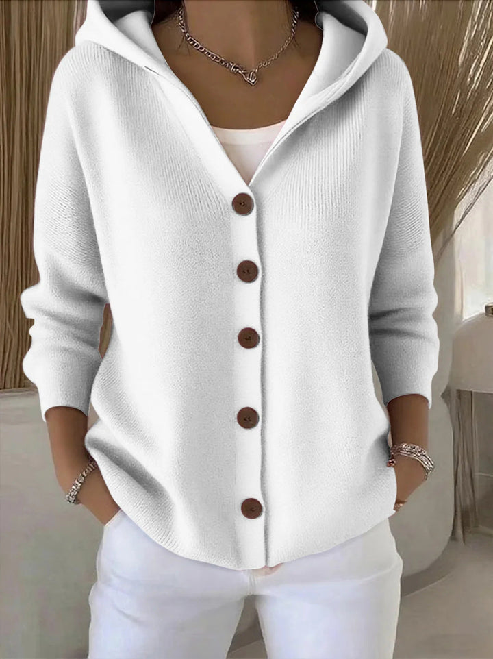 Katrine Timeless Long Cardigan Knitted Open Front for Women in Grey
