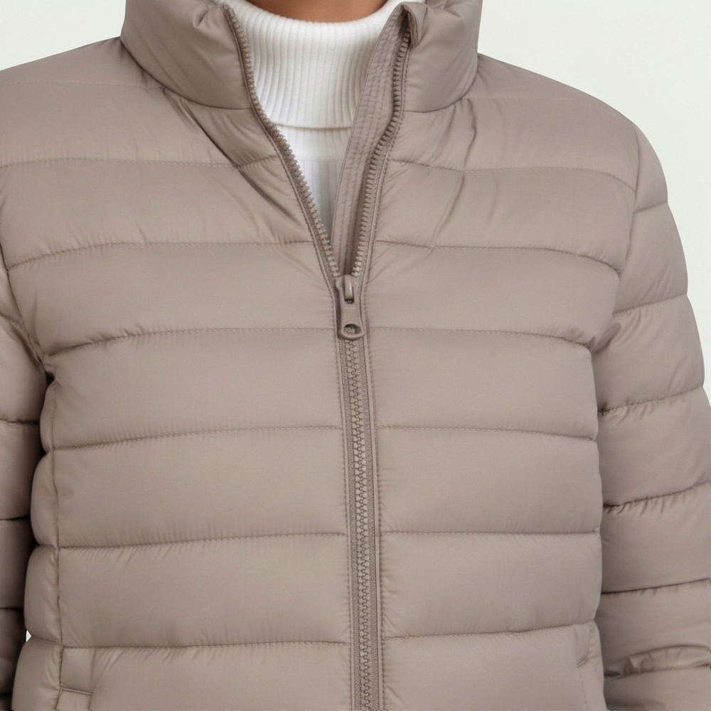 Célestine Lightweight Quilted Jacket Stand Collar Cropped for Women, view 2
