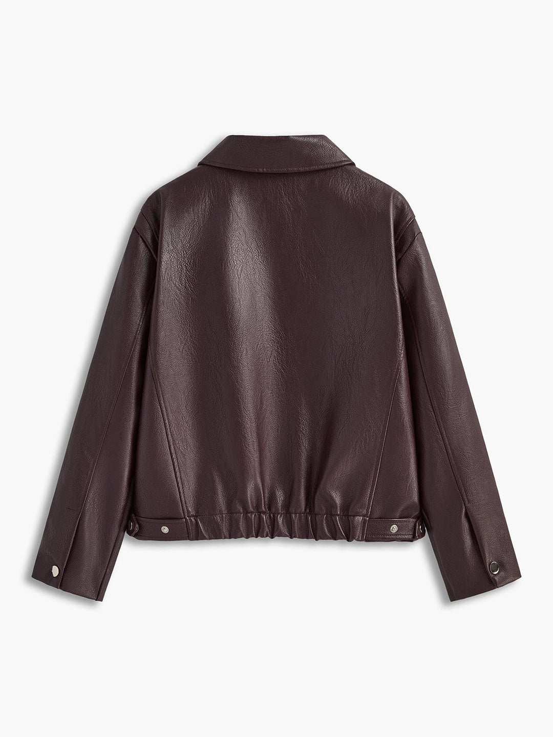 Bordeaux Oversized Faux Leather Jacket for women - view 3