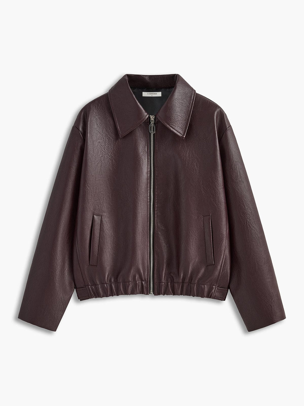 Bordeaux Oversized Faux Leather Jacket for women - view 1