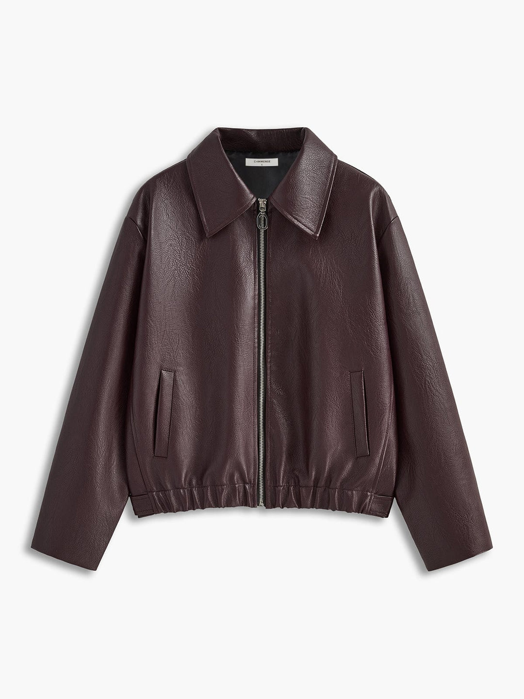 Bordeaux Oversized Faux Leather Jacket for women - view 1