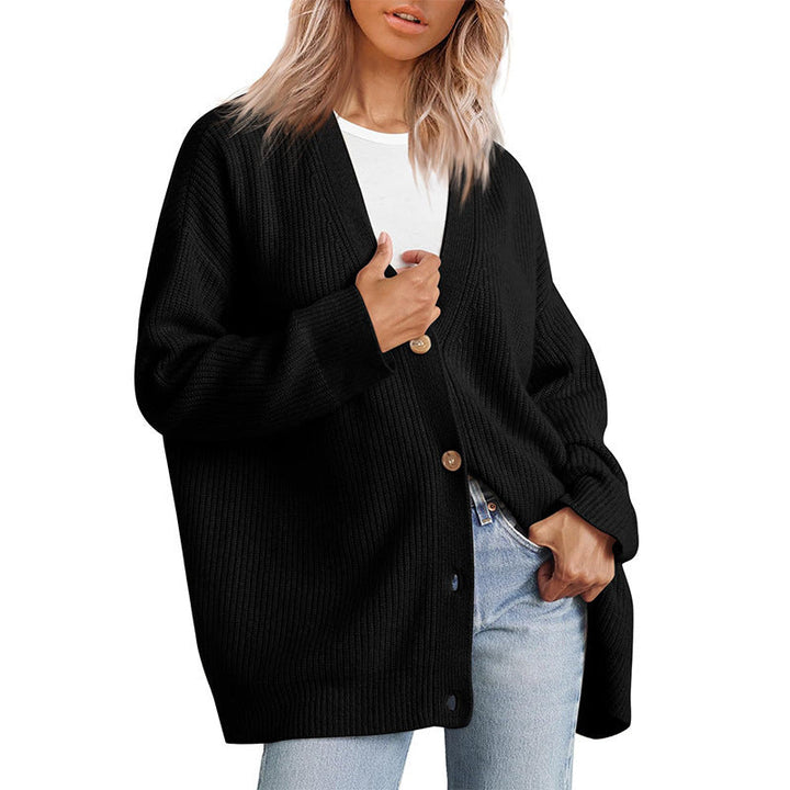 Oversized Cashmere Knit Cardigan — cardigan for women in black