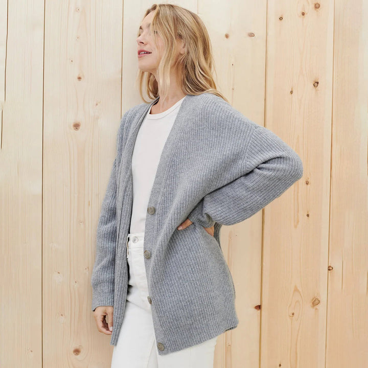 Oversized Cashmere Knit Cardigan — cardigan for women in black