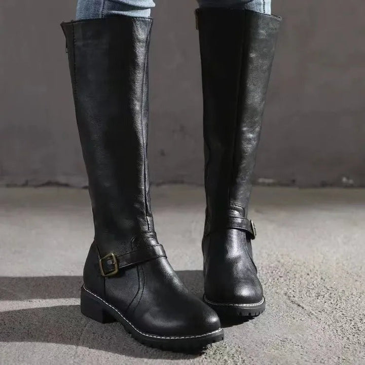 Estienne | Flat Knee High Riding Boots for Women - side view