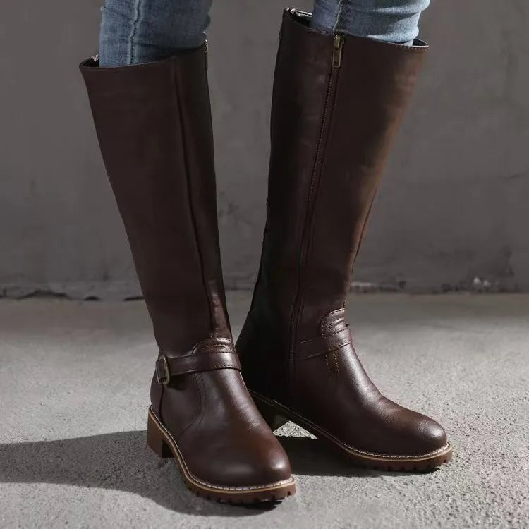 Estienne | Flat Knee High Riding Boots for Women - angled view