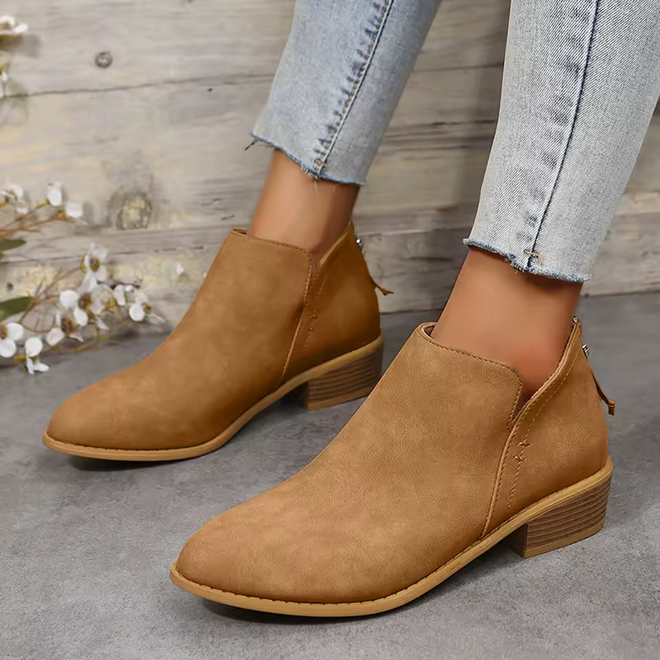 Cut Out Flat Ankle Boots — ankle boots for women in green
