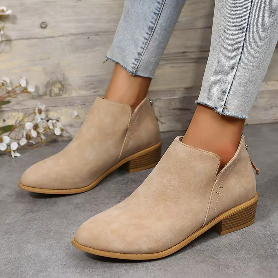 Cut Out Flat Ankle Boots — ankle boots for women in pink