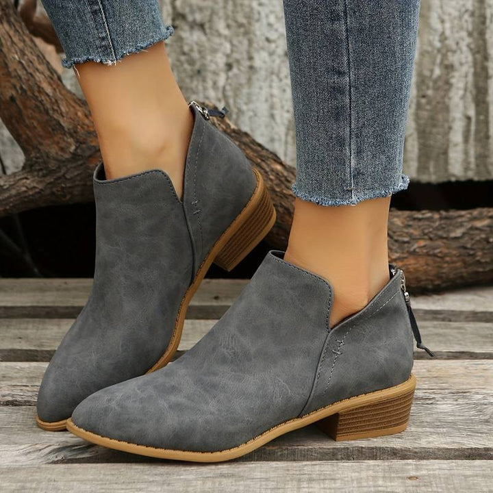 Cut Out Flat Ankle Boots — ankle boots for women in black