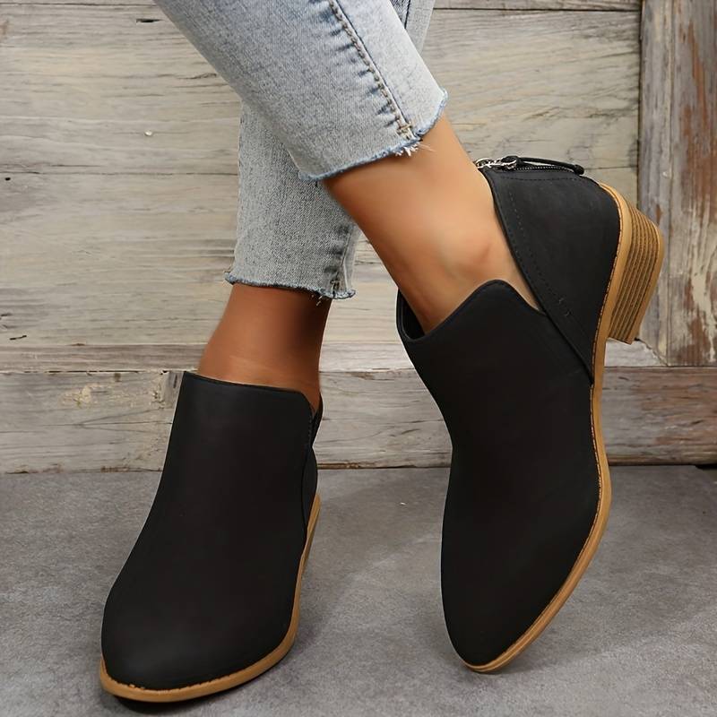 Cut Out Flat Ankle Boots — ankle boots for women in brown