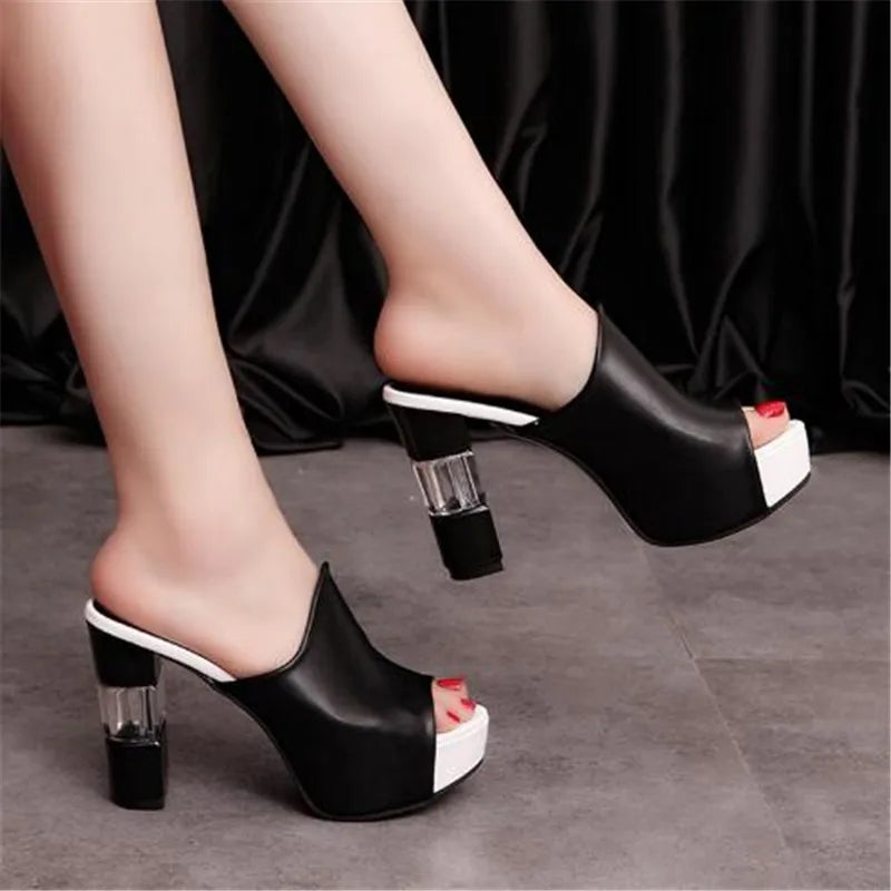 Elegant Heeled Mules — women's mules in red