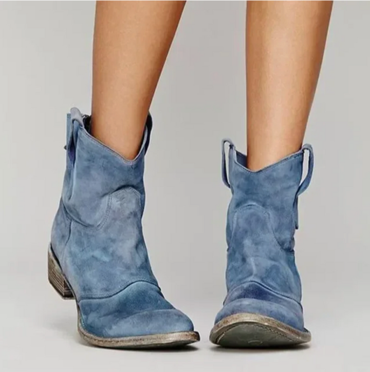 Suede Western Ankle Boots — ankle boots for women in black