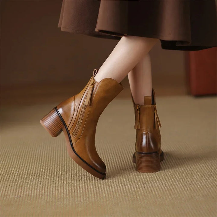 Ophelie | Leather Ankle Boots for Women - styling detail