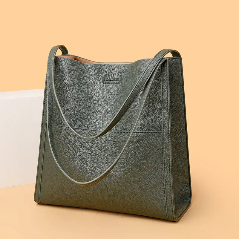 Sixtine | Leather Tote Bag for Women - interior view
