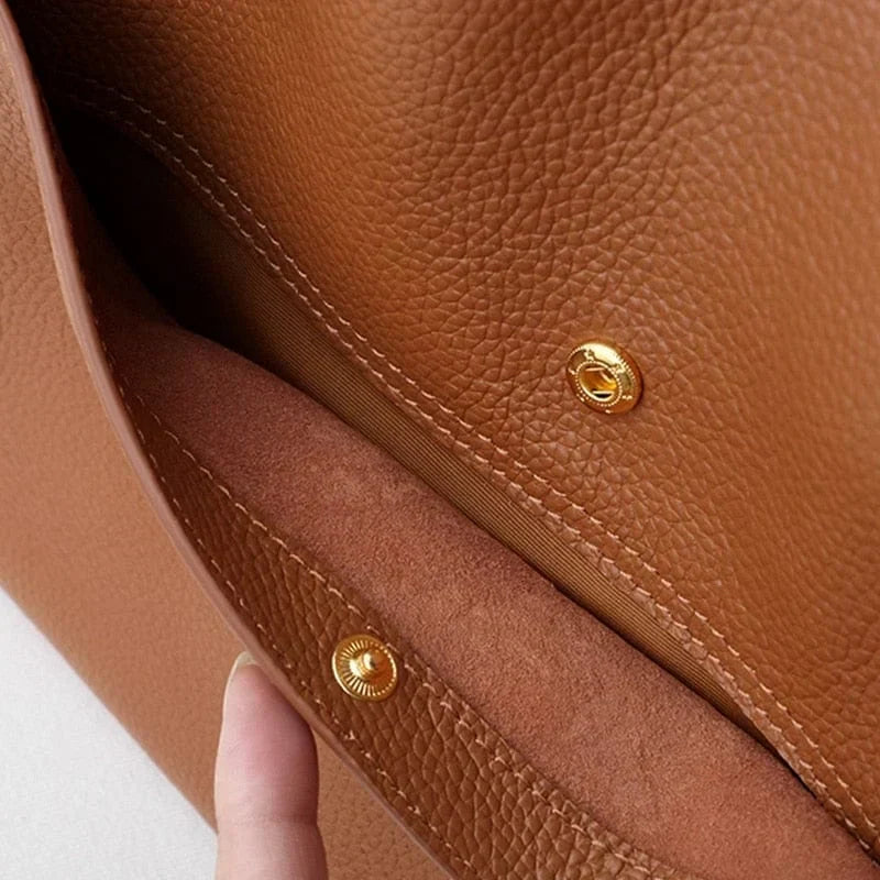 Sixtine | Leather Tote Bag for Women - back view