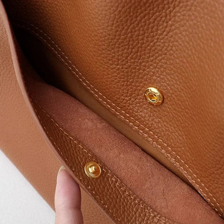 Sixtine | Leather Tote Bag for Women - back view