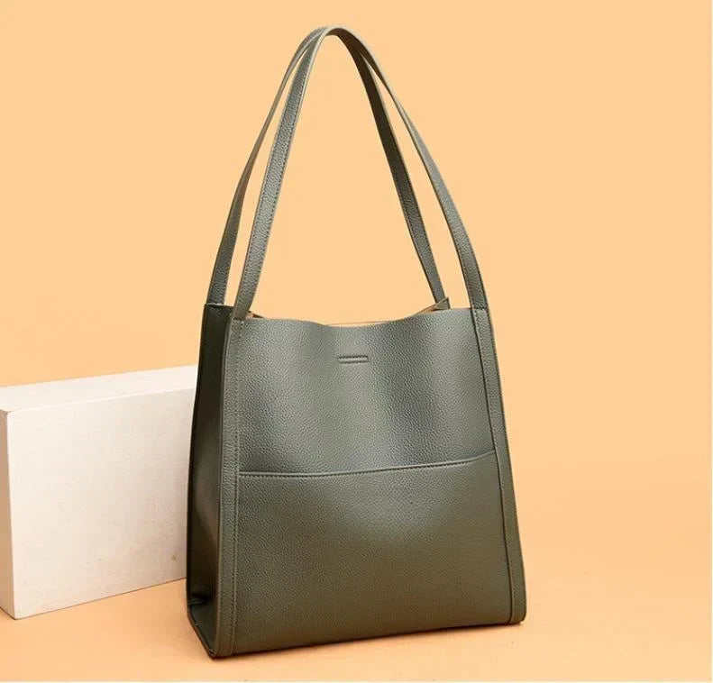 Sixtine | Leather Tote Bag for Women - strap detail