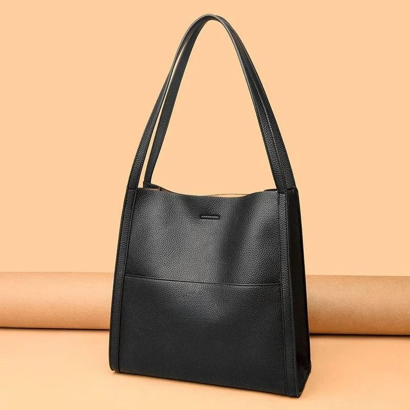 Sixtine | Leather Tote Bag for Women - close-up