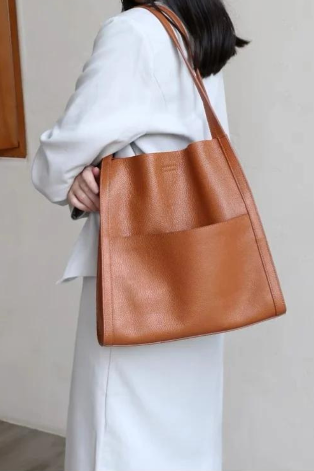 Sixtine | Leather Tote Bag for Women - alternate view
