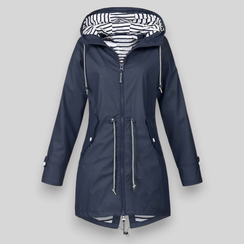 Packable Waterproof Rain Jacket — women's rain jacket in dark blue